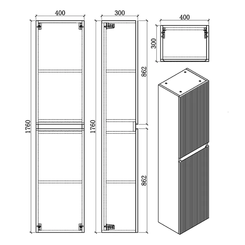 Badnor Mathea 120+40cm (dobbel) mbl.pk (9313) Lucy speil