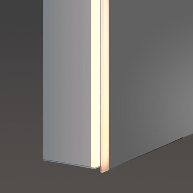 Badnor Linnie speilskap (50cm) alu, m/ stikk og LED-belysning