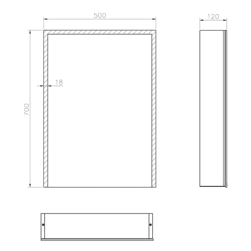 Badnor Malin HVIT 60cm møbelpk (113) Linnie speilskap
