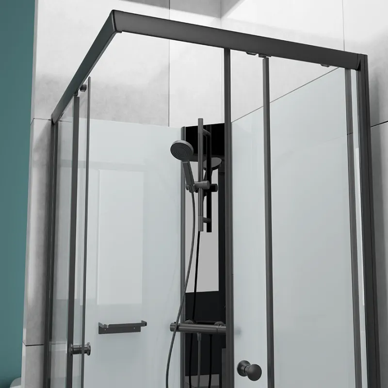 Badnor Scandia Black lux 8-1 dusjkabinett 100x80cm m/dusjsett