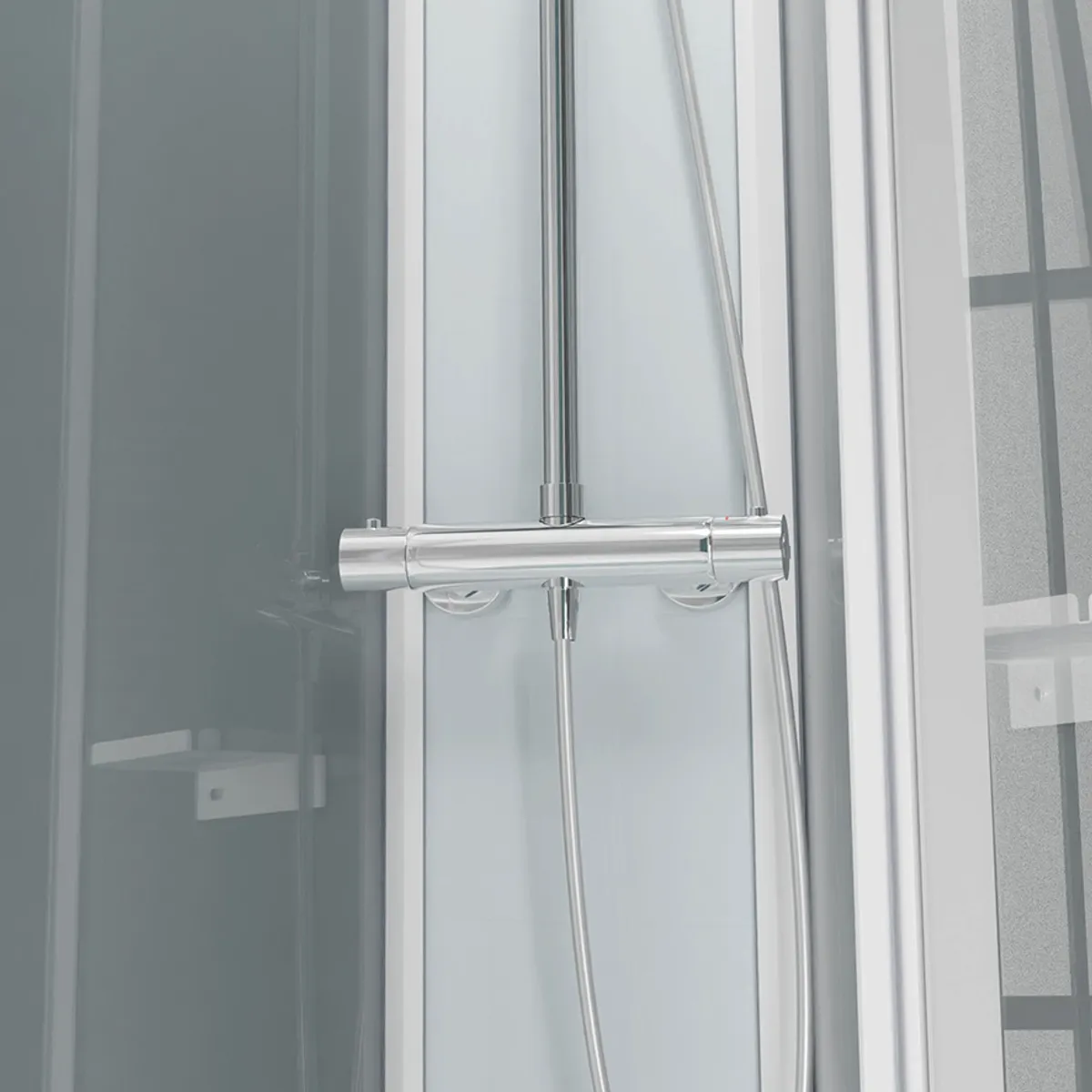 Badnor Nordica White lux 8-1 dusjkabinett 100x80cm m/takdusjsett