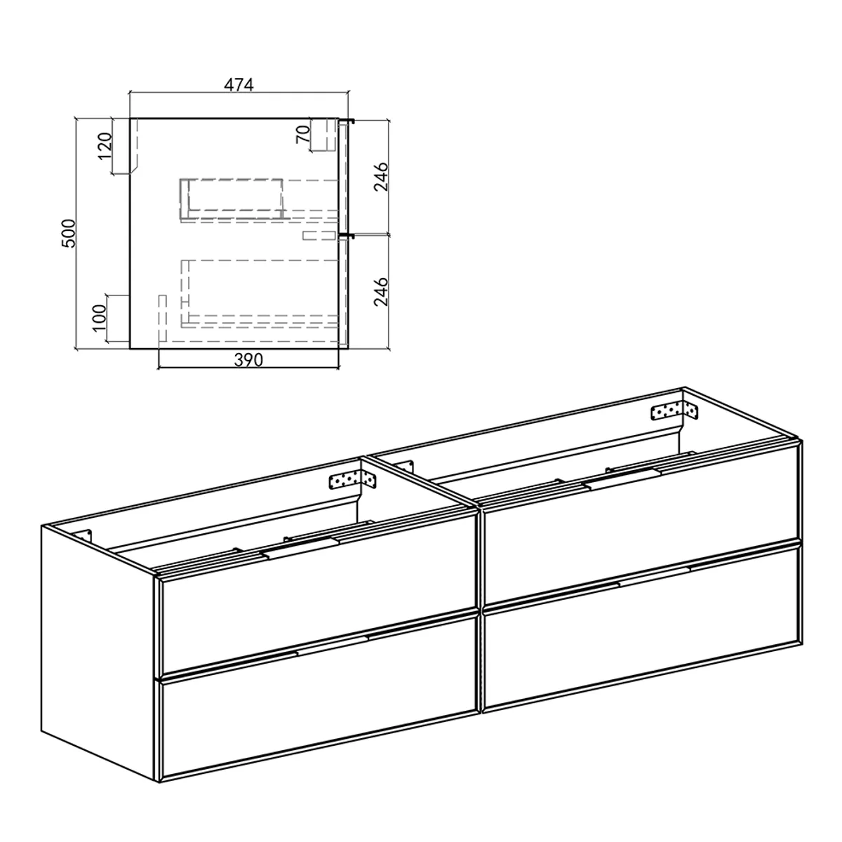 Badnor Melissa 180cm mbl.pk (98720) Saga speil m/lys