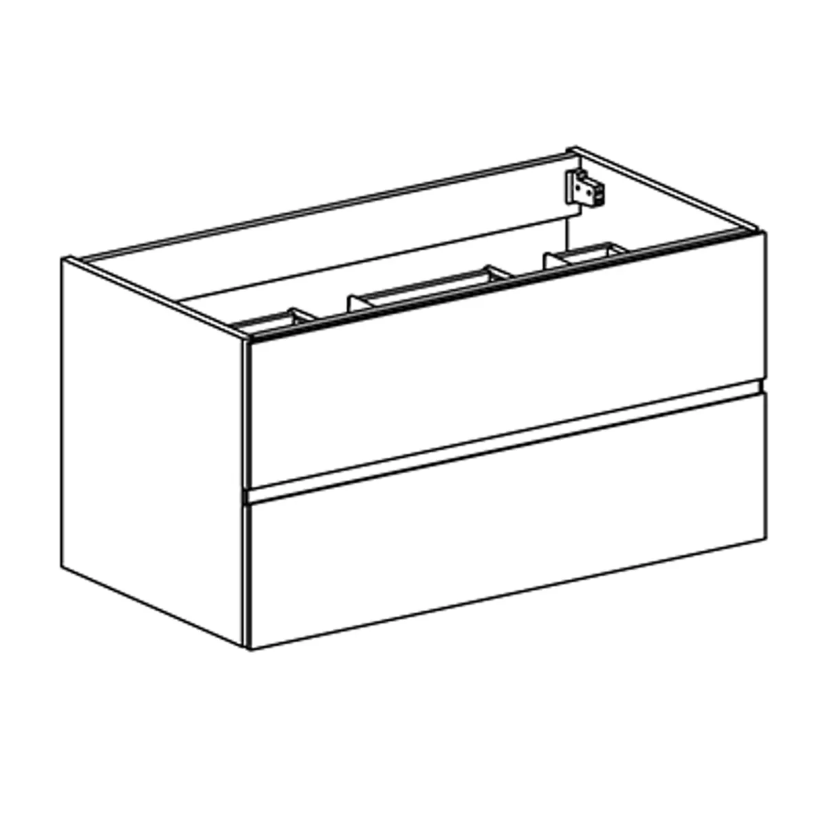 Melanie SORT 120cm servantskap (dobbel) - UTEN servant