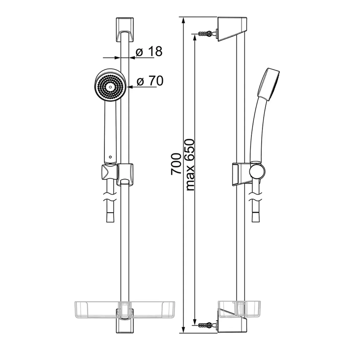 Oras Apollo 520 dusjsett - KROM