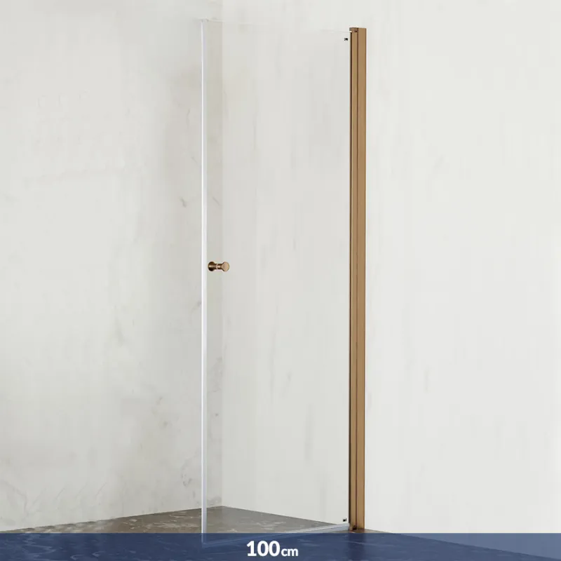 Badnor Grays dusjdør (rett) - 100cm - BØRSTET KOBBER