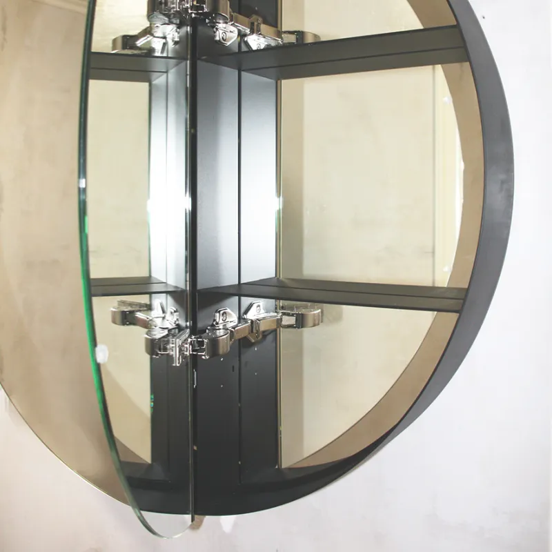 Badnor Live RUNDT SPEILSKAP (80cm) m/ LED- belysning - sort