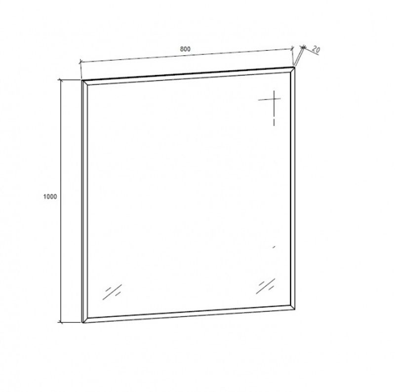 Badnor Siri speil m/ alu. ramme 80x100cm