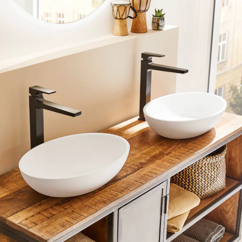 Hansgrohe Metropol servantbatteri 260 m/bunnventil - Matt sort
