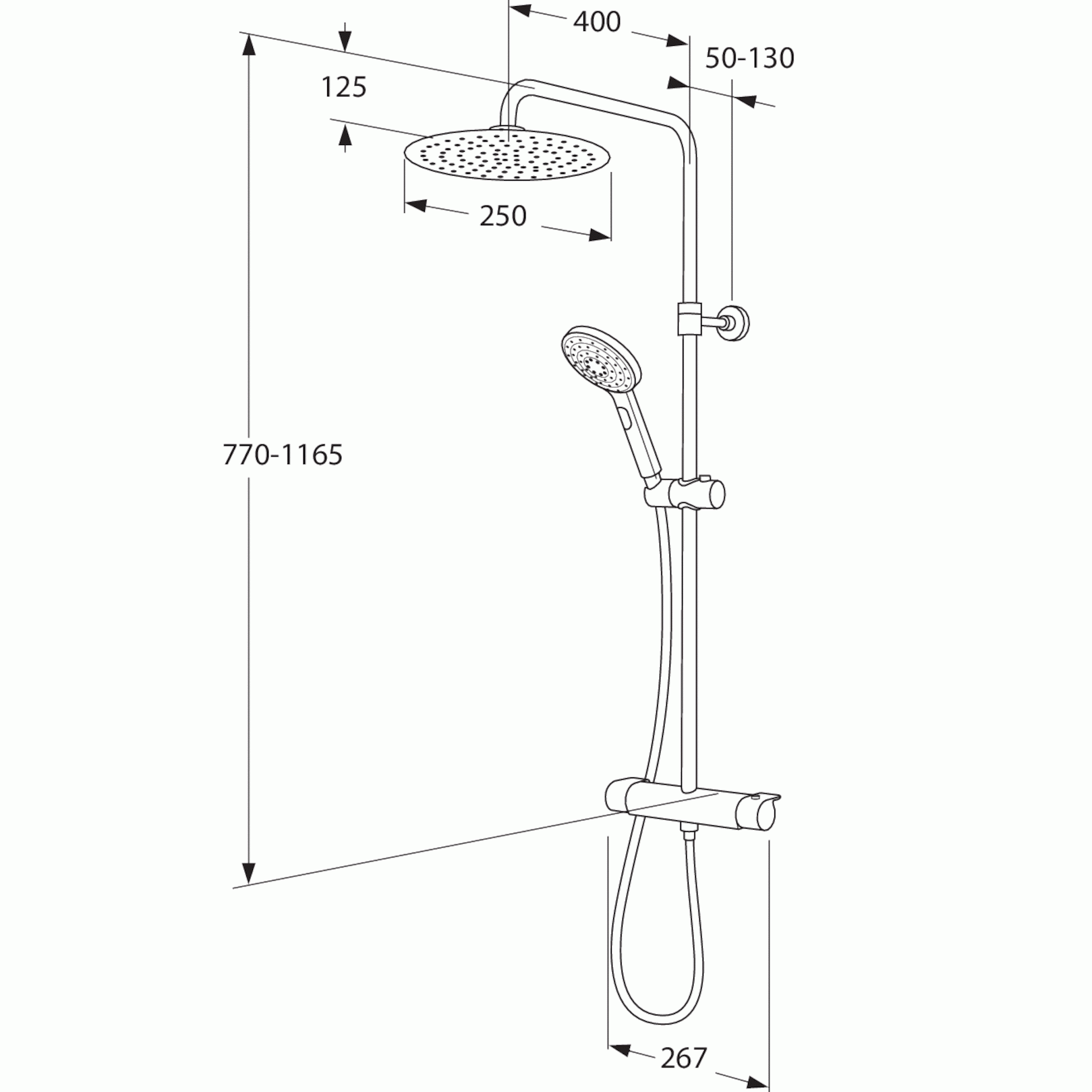 Gustavsberg Estetic Round Takdusj m/ dusjtermostat - matt sort