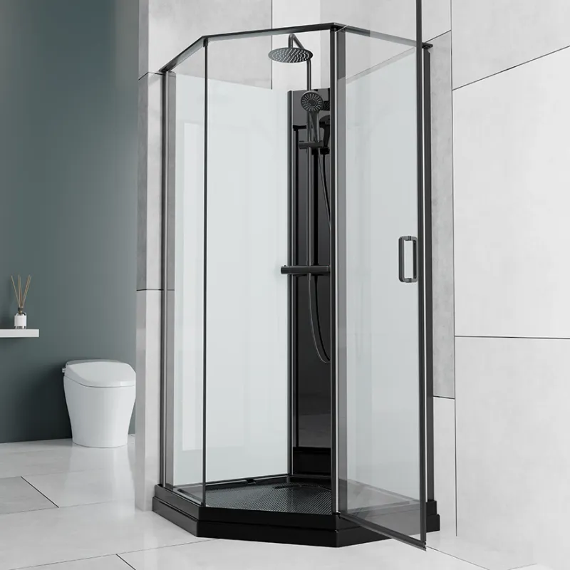 Badnor Scandia Black lux 7-3 dusjkabinett 100x100cm m/takdusjset