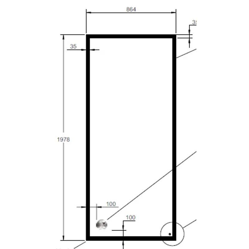Matrix Walk-in fastfelt med sort ramme 90cm