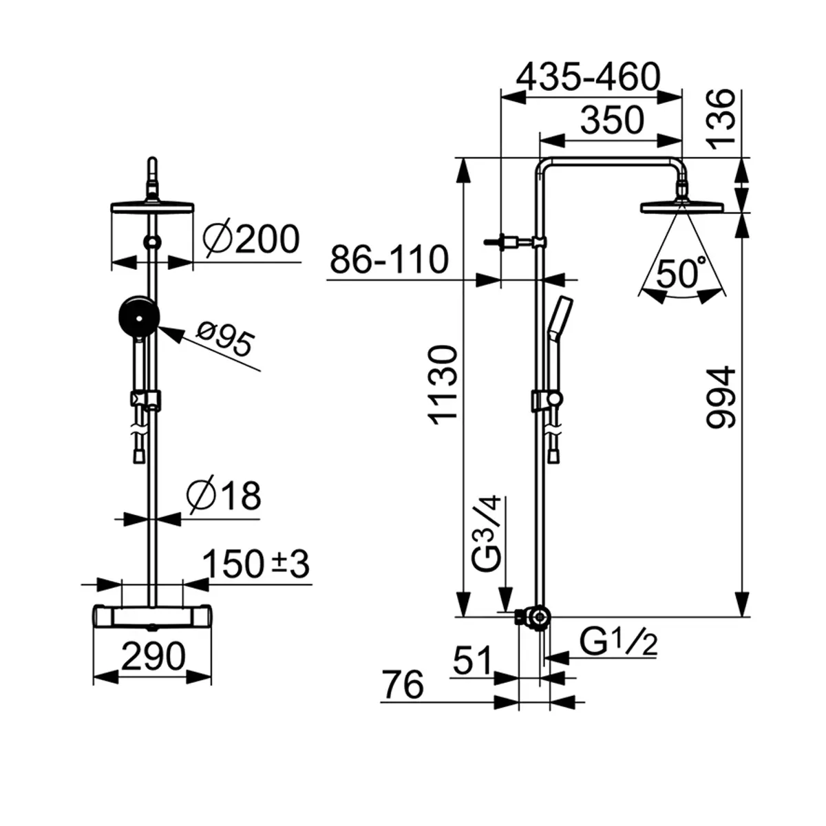 Oras Nova takdusjpakke 7402C - KROM