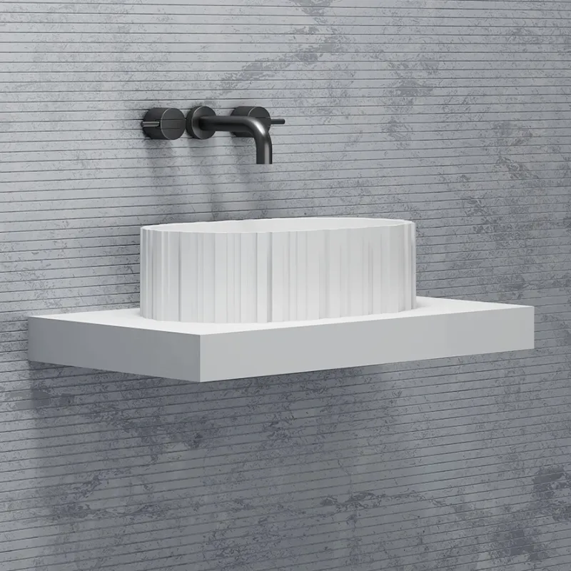 Badnor KStone Locarno Top Solid designservant HVIT MATT, 56x36cm