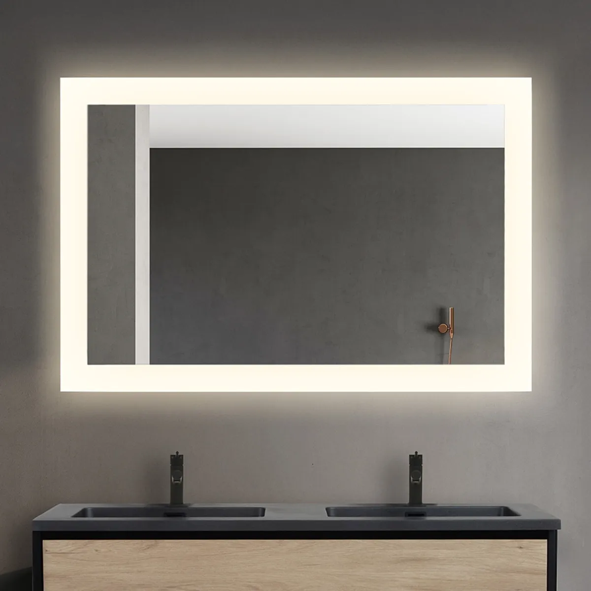 Badnor Lone baderomsspeil (120x80cm) med LED-belysning