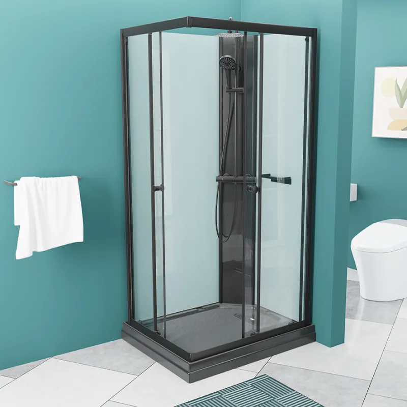 Badnor Scandia Black lux 8-1 dusjkabinett 100x80cm m/takdusjsett