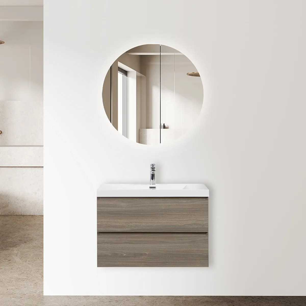 Badnor Melin 80cm mbl.pk. (5250) Leon speilskap