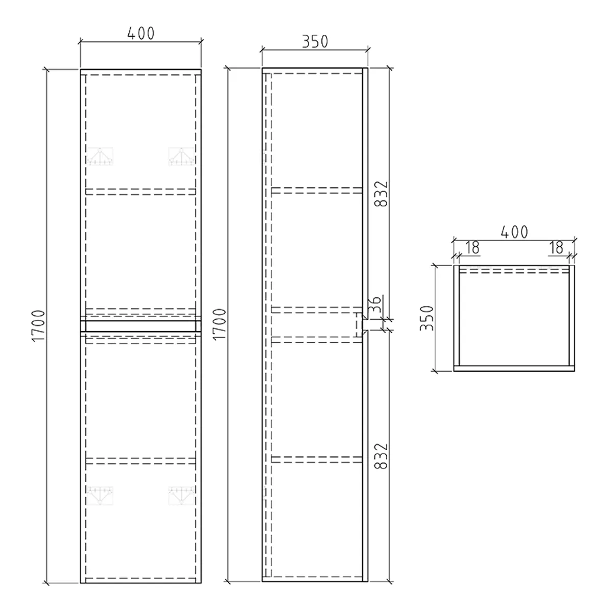Badnor Maiken 100+40cm mbl.pk (9519) Leon speilskap m/lys