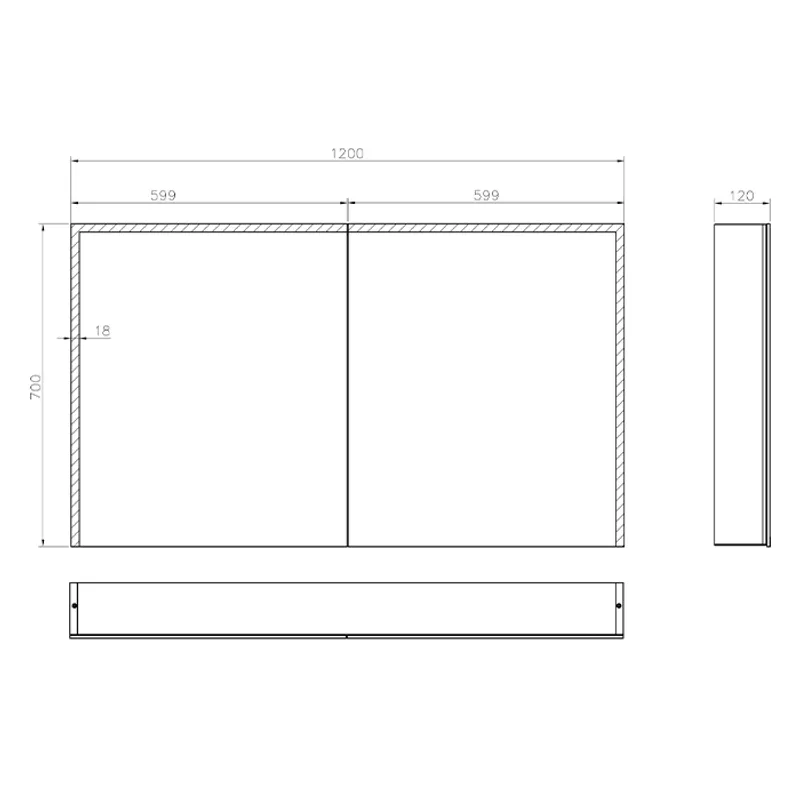 Badnor Mette 120cm dobbel mbl.lpk (50002) Linnie speilskap