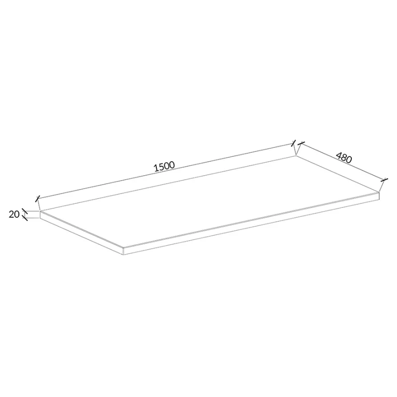 Badnor Mikala 150cm servantskap (dobbel) m/SORT benkeplate
