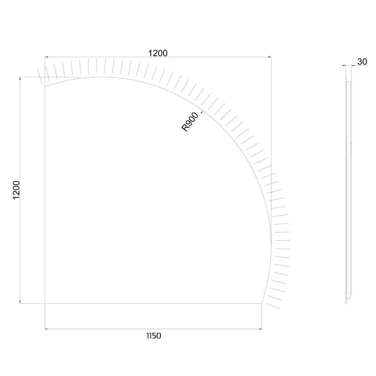 Badnor Maiken 120+40cm mbl.pk (9618) Sara speil m/lys