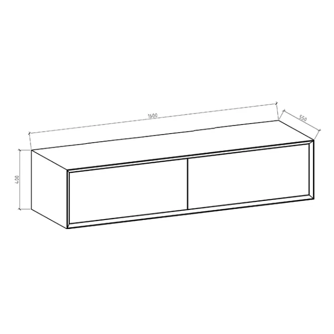 Hovedbilde Melodina SORT/ GRÅ 160cm servantskap - UTEN servanter