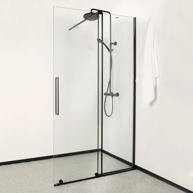 Badnor Køhler ll Walk-in m/skyvedør - 160-180cm - matt sort