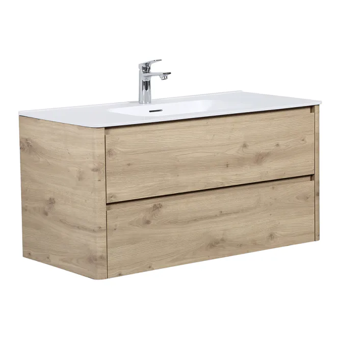 Hovedbilde Badnor Marlén 100cm servantskap i NORDIC OAK m/MATT HVIT servant