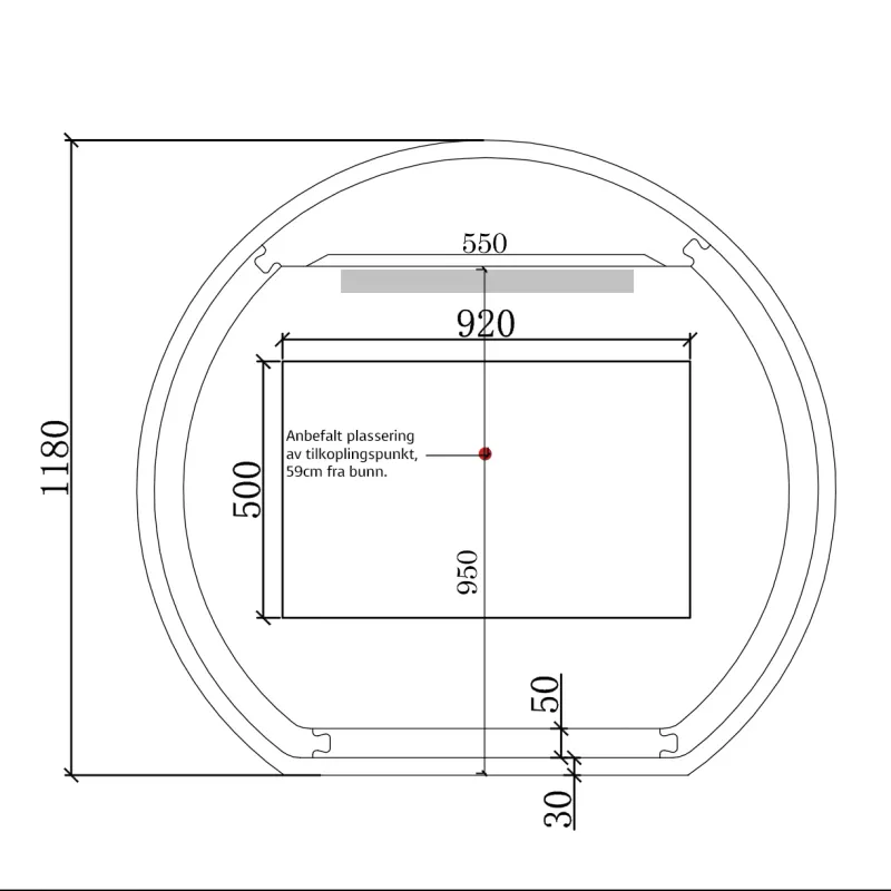 Badnor Mette 120cm enkel mbl.lpk (50005) Sissel speil