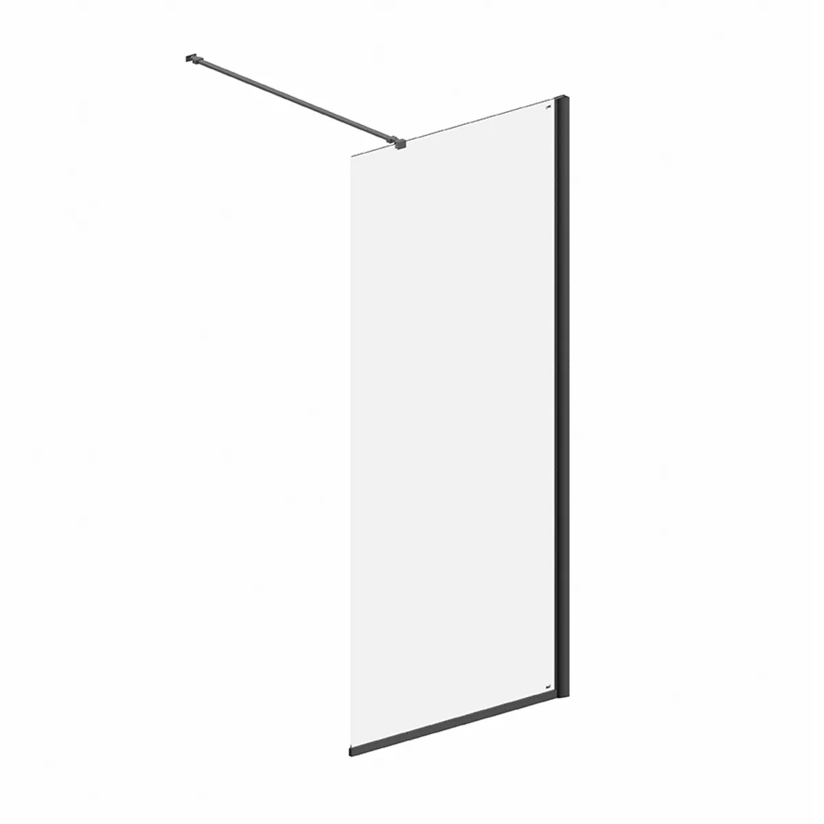 Badnor Køhler ll dusjvegg/walk-in hjørne - 85x200cm- MATT SORT