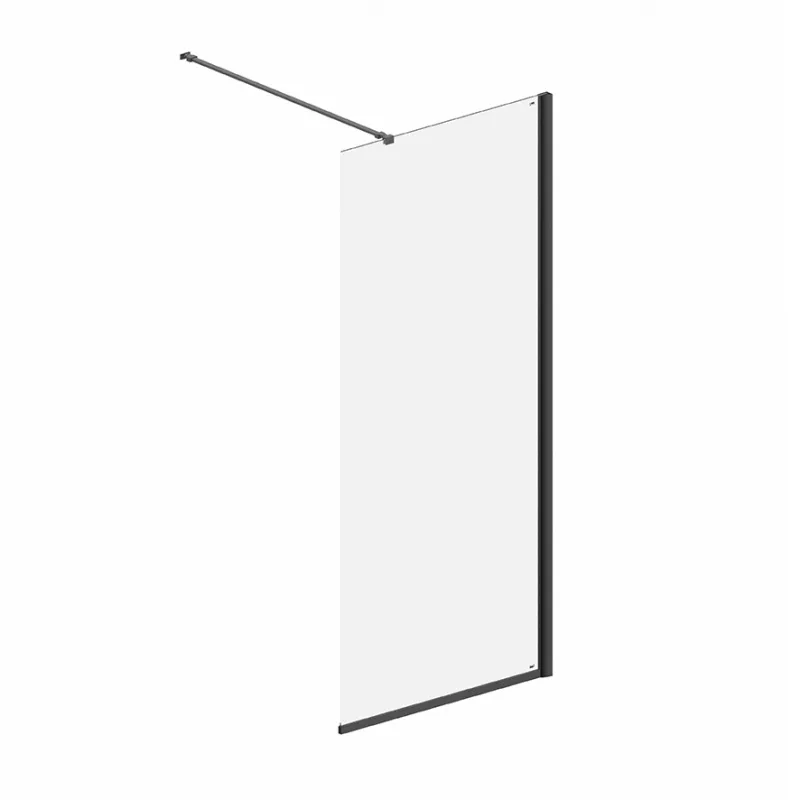 Badnor Køhler ll dusjvegg/walk-in hjørne - 85x200cm- MATT SORT