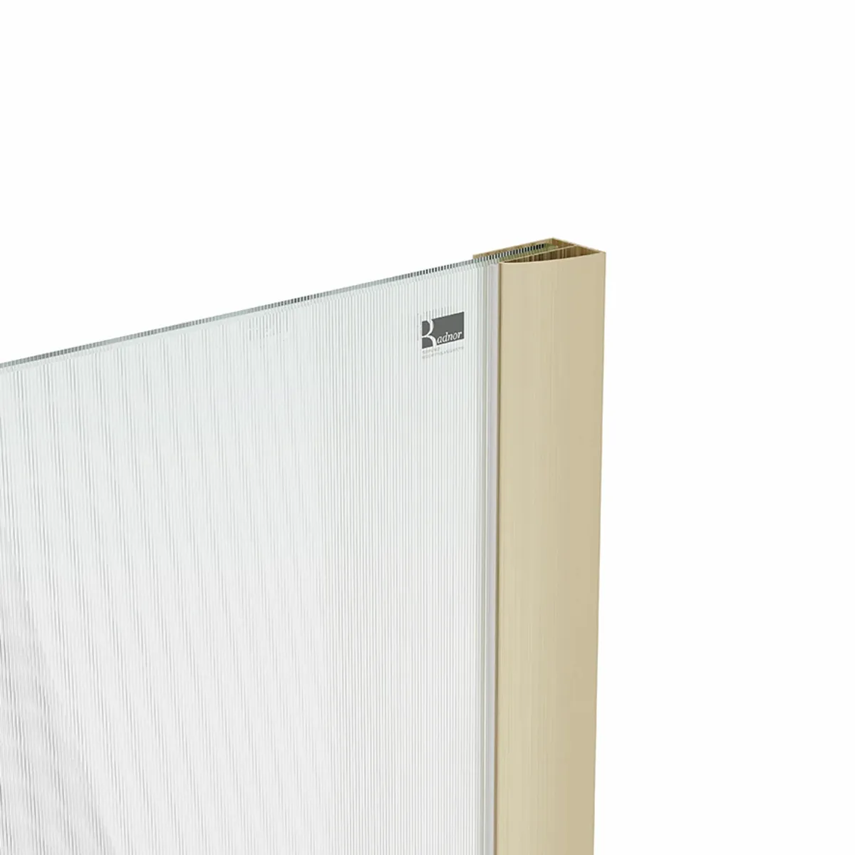 Badnor Shildon dusjvegg/walk-in hjørne - BØRSTET GULL - FLUTED glassfelt - 110cm