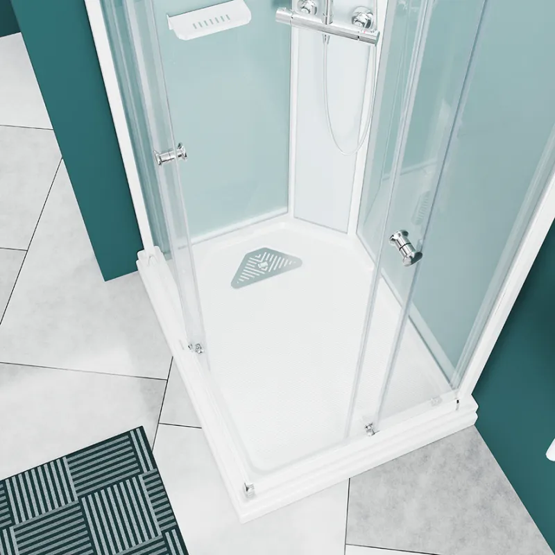 Badnor Nordica White lux 8-1 dusjkabinett 100x80cm m/takdusjsett