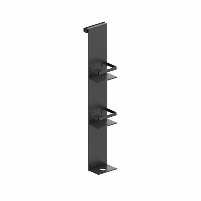 Hovedbilde Badnor Shape dusjhylle med anti-drop/kantsperre, 755x120x100mm - MATT SORT aluminium