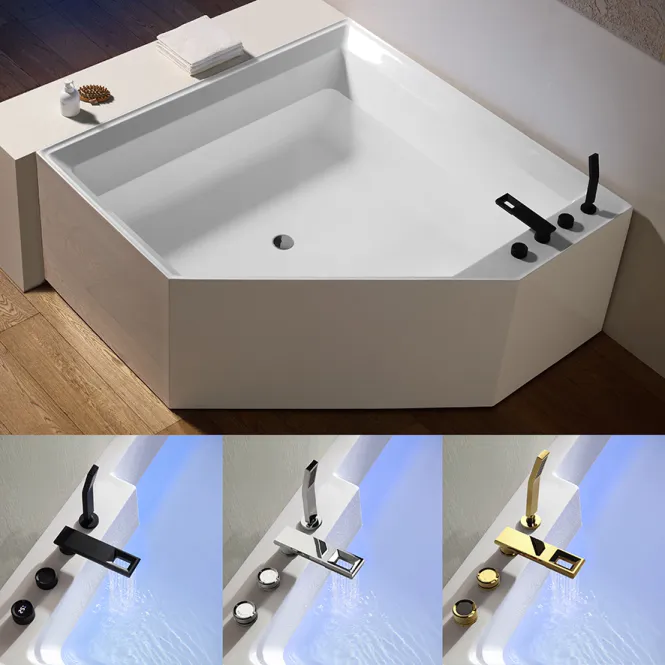 Hovedbilde Badnor Fiorella designbadekar m/ innb. blandebatt. 150x150cm