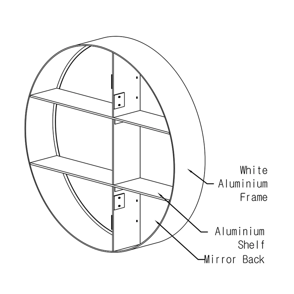 Badnor Mikala 75cm mbl.pk (8203) Leon rundt speilskap