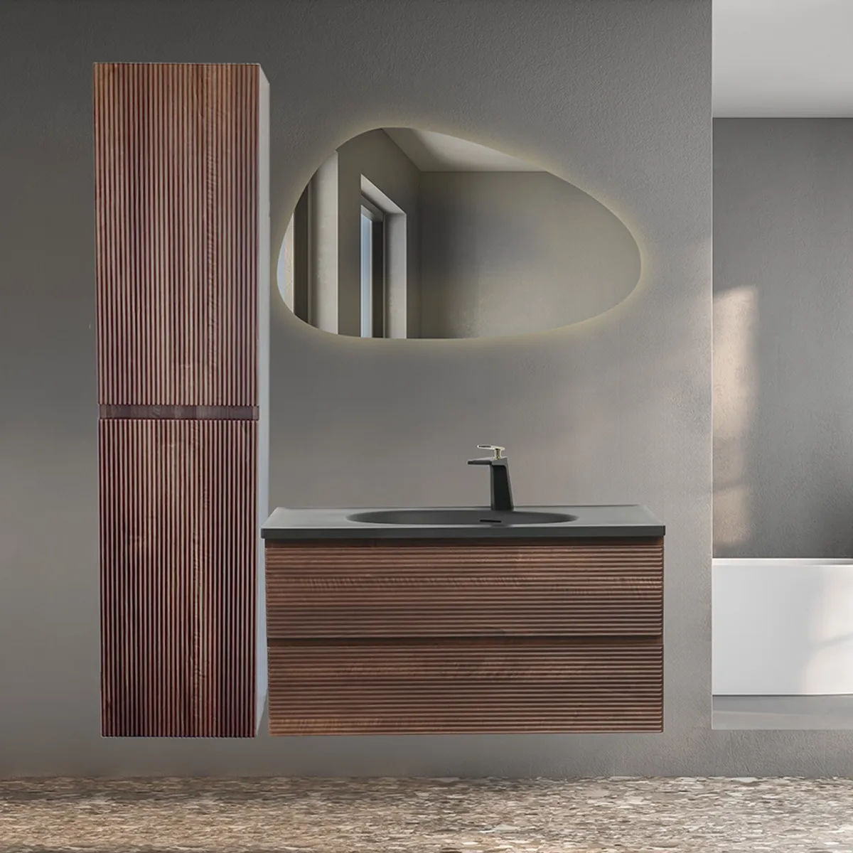 Badnor Maiken 100+40cm mbl.pk (9512) Sandy speil m/lys