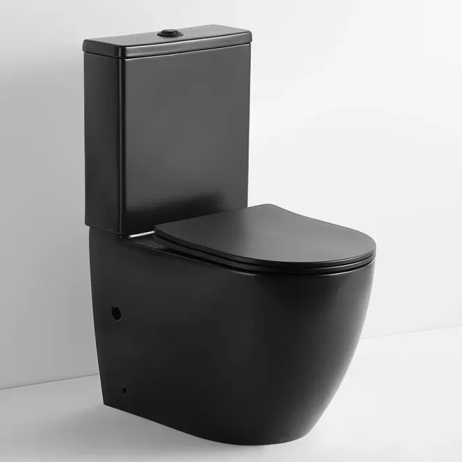Hovedbilde Lavabo Studio gulvtoalett (BTW), matt sort, inkl. toalettsete