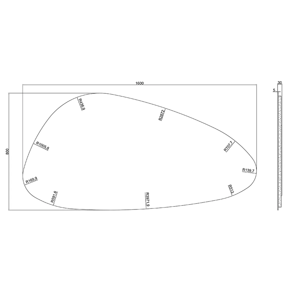 Badnor Melissa 150+40cm mbl.pk (98641) Sandy speil m/lys