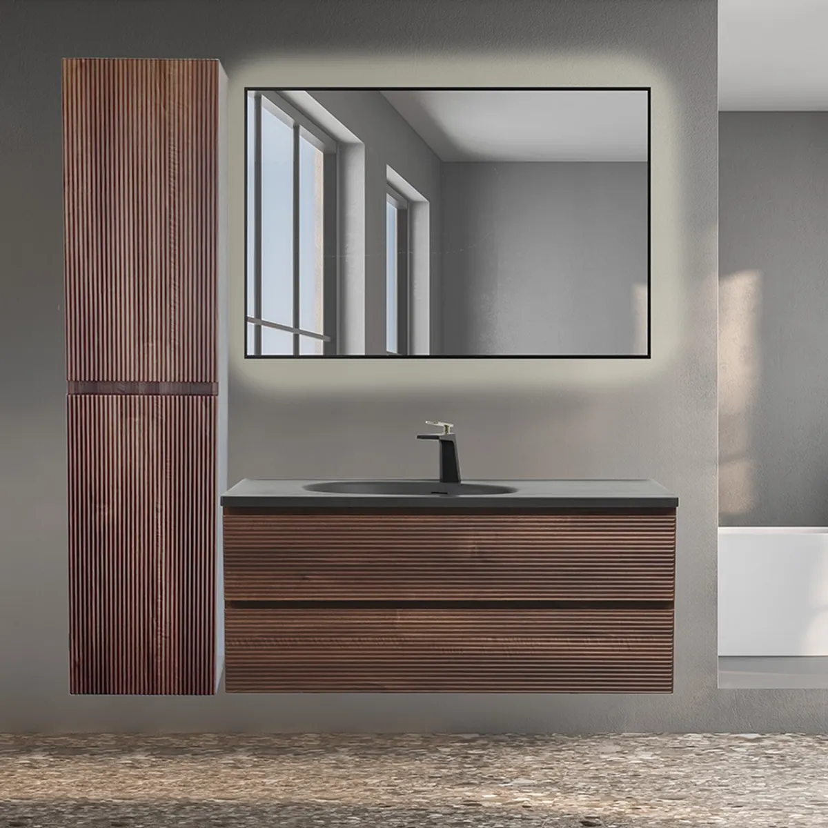 Badnor Maiken 120+40cm mbl.pk (9614) Saga speil m/lys