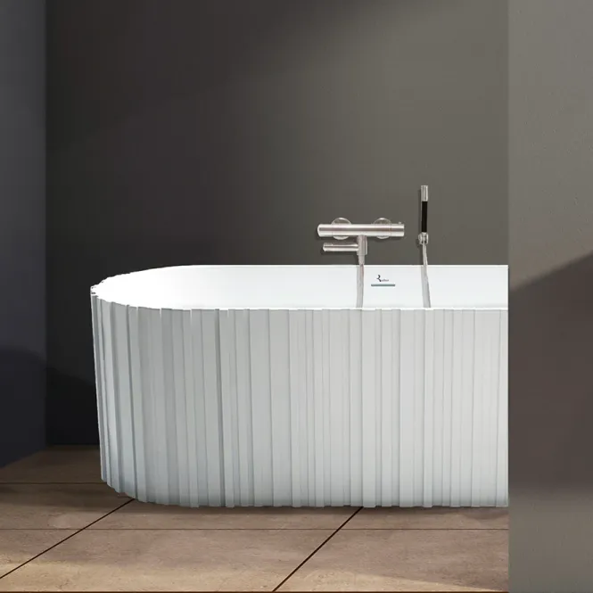 Hovedbilde Badnor KStone Locarno Top Solid designbadekar, HVIT MATT, 170cm