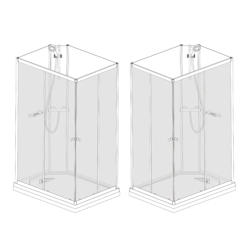 Badnor Nordica White lux 8-0 dusjkabinett 90x70cm m/takdusjsett