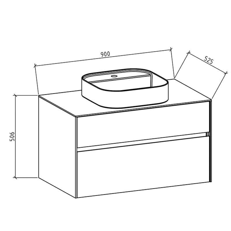 Badnor Maude 90cm møbelpk (271) m/ Lissie rundt speil med lys