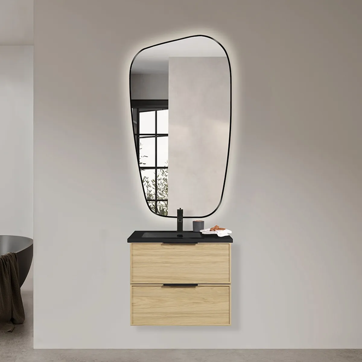 Badnor Melissa 60cm mbl.pk (98110) Loretta speil m/lys