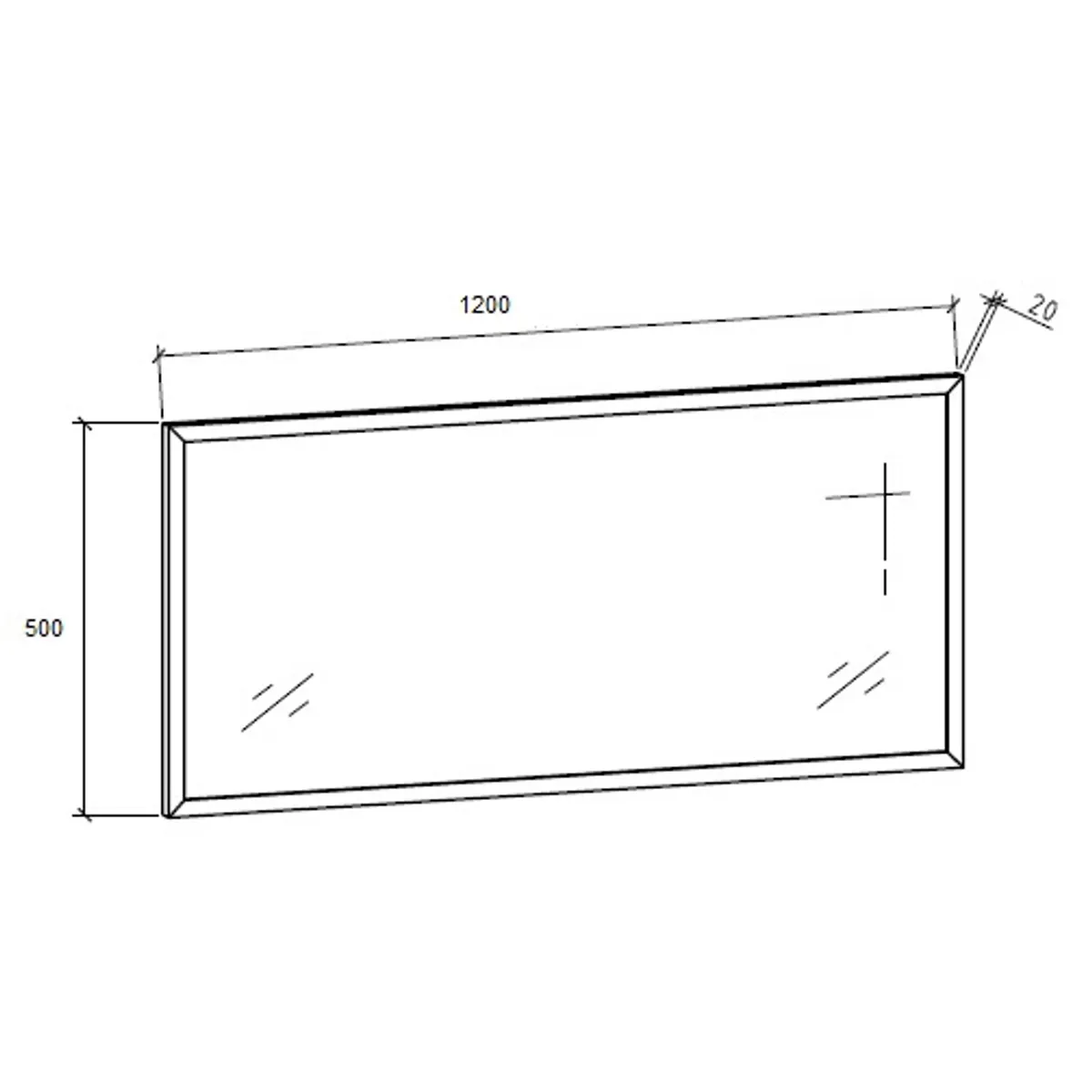 Badnor Siri speil m/ alu. ramme 50x120cm