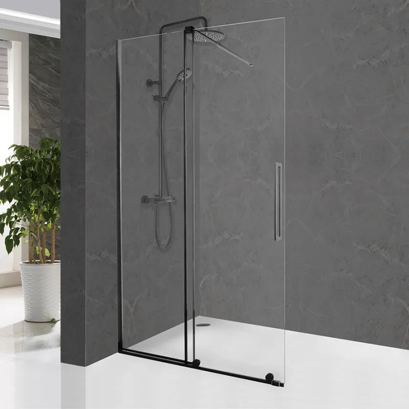 Badnor Køhler ll Walk-in m/skyvedør - 120-140cm - matt sort