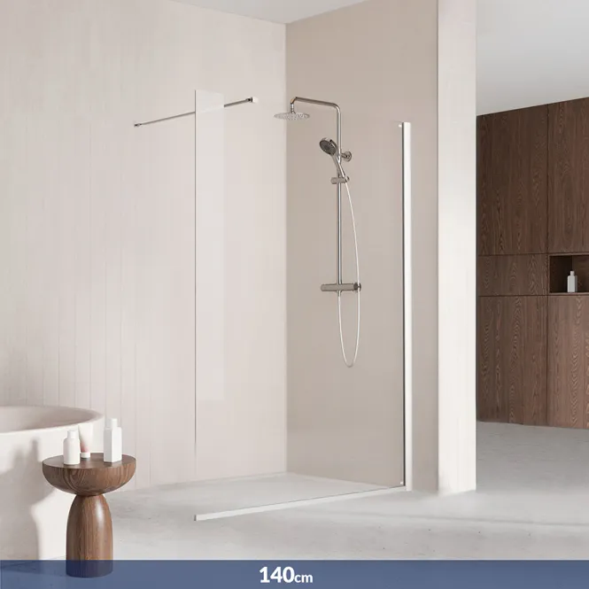 Hovedbilde Badnor Sterling Straight ll dusjvegg, 1400x2000mm, KROM, 8mm