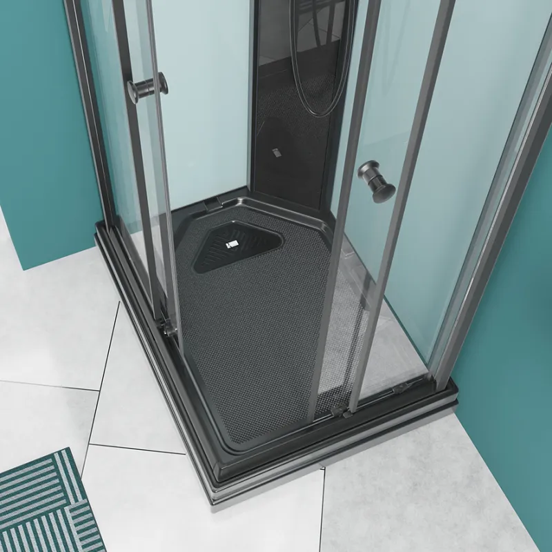 Badnor Scandia Black lux 8-0 dusjkabinett 90x70cm m/takdusjsett