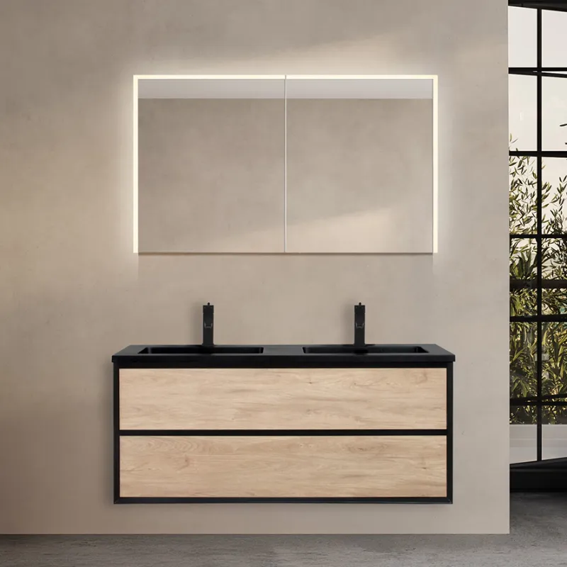 Badnor Martine 120cm dobbel servant (6403) Linnie speilskap