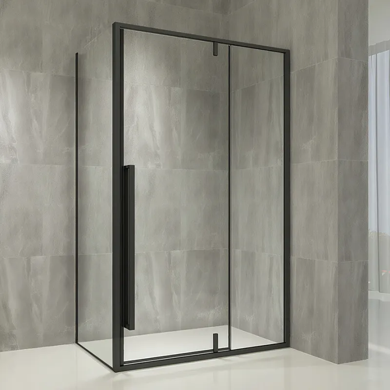 Badnor Lindsey dusjhjørne m/hengslet dør 120x90cm - matt sort