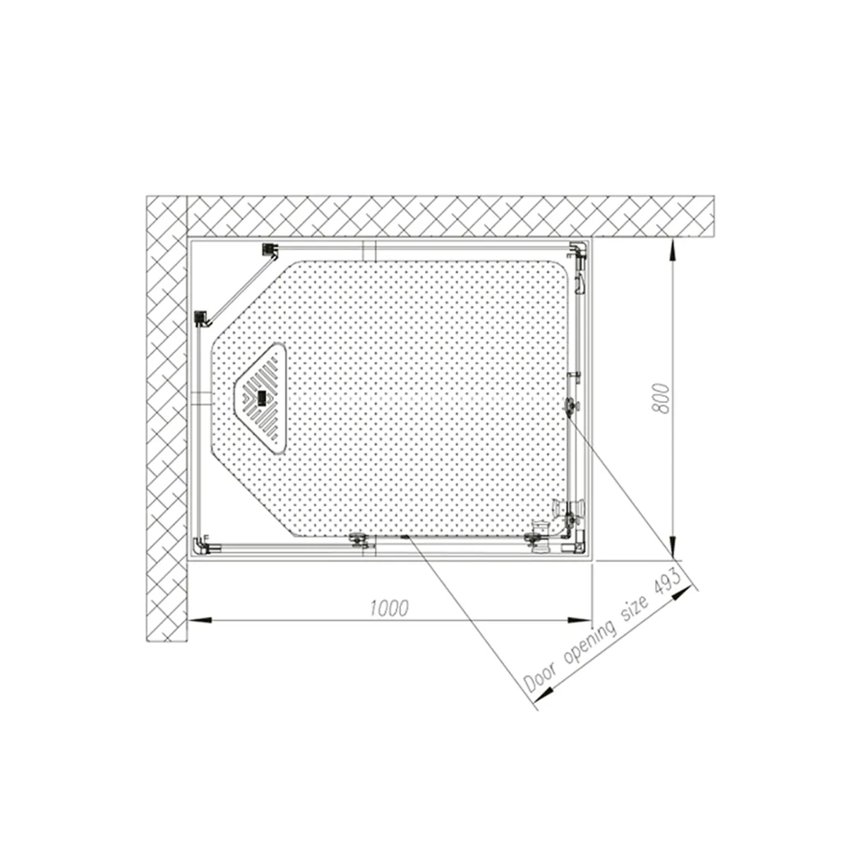Badnor Scandia Black lux 8-1 dusjkabinett 100x80cm m/dusjsett